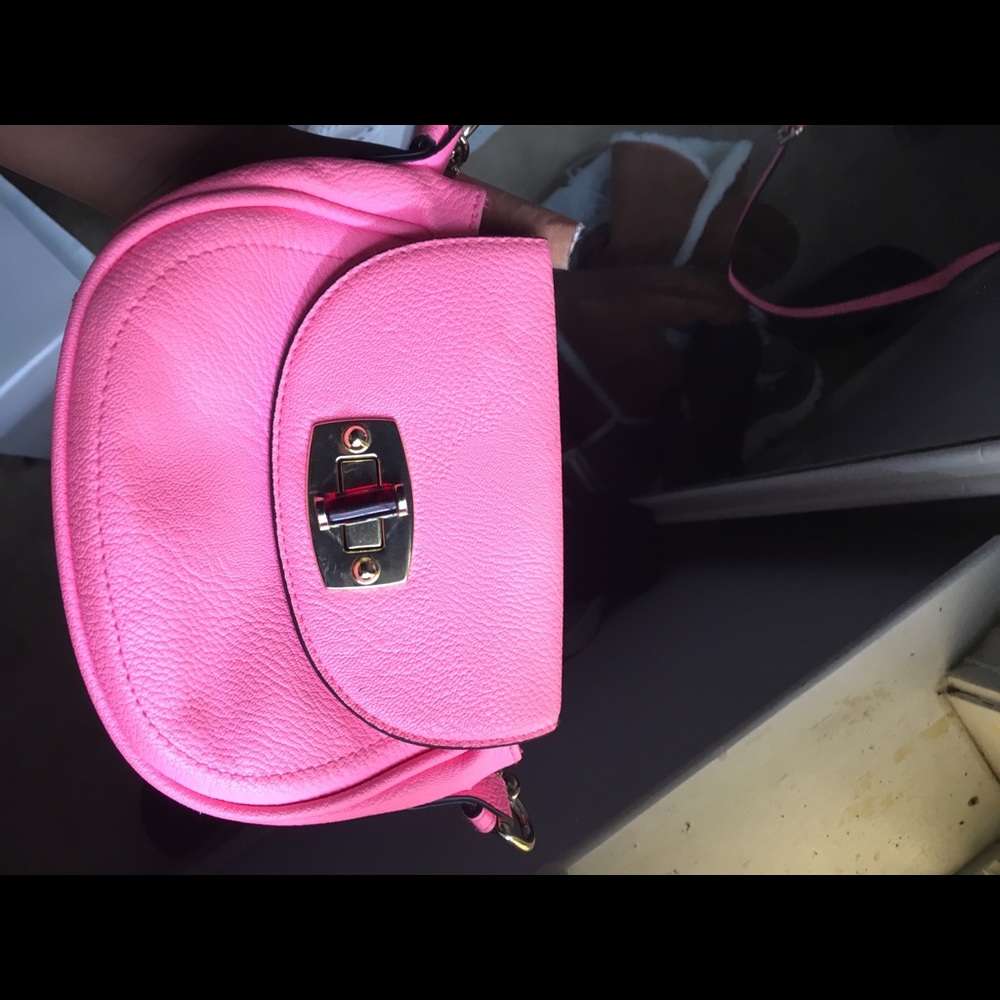 Pink cross body purse